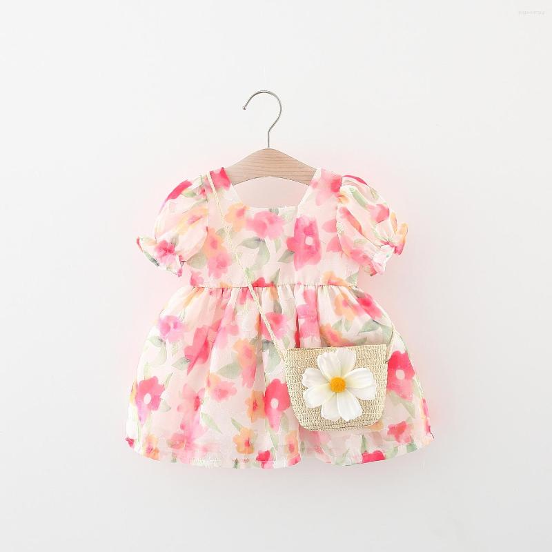 

Girl Dresses Girls Vacation Beach Summer Arrivals Cute Printed Skirts Kids Clothes Princess And Bags, Pink