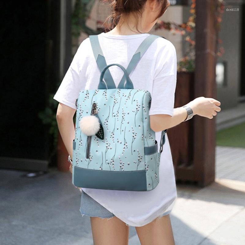 

School Bags Backpack Female Teenage Girls Prints 1pcs Women Backpacks Flower Print Ladies Casual Bag, Purple
