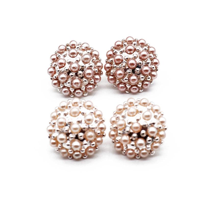 

Stud Earrings Round Pearls Alloy Korea Trend Jewelry FemaleStud