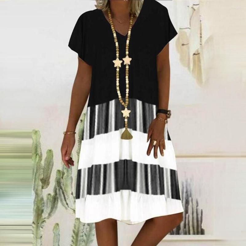 

Casual Dresses Style Print Long Dress Neck Sexy Sleeves Women Ethnic With Round Short And Women's, Black