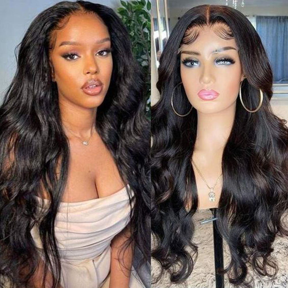 

Frontal Wig Human Hair Lace Frontal Wigs Remy Body Wave Wigs For Women Human, Black