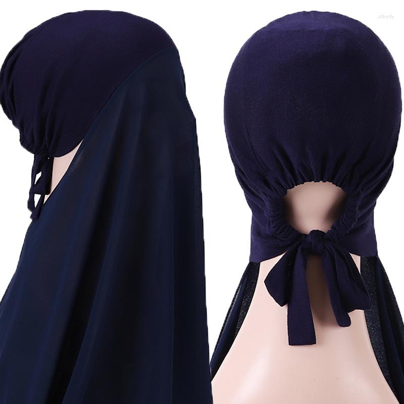 

Ethnic Clothing Instant Hijab With Cap Can Be Bundle Chiffon Scarf Women Veil Muslim Islam Pin Free For Headscarf