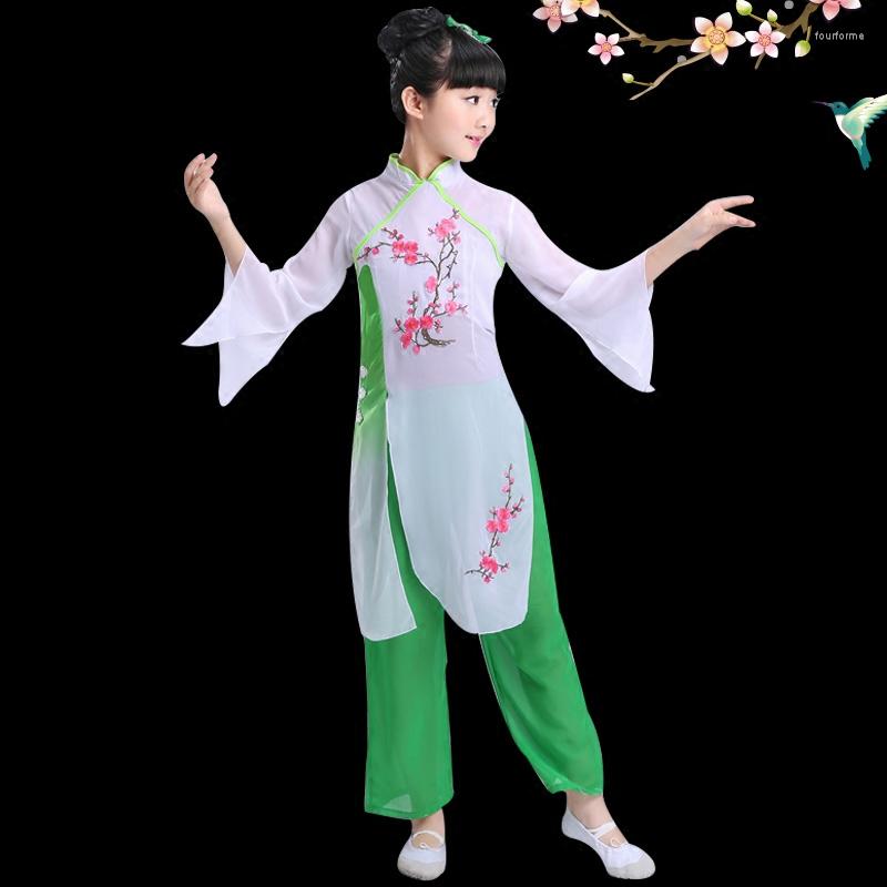 

Stage Wear Children's Chinese Style Hanfu Classical Dance Costumes Girls National Yangko Umbrella Performance Clothing