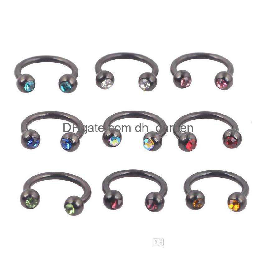 

Nose Rings Studs Gold Sier Rainbow Black Horseshoe Ring 8Mm 12G Body Jewelry Piercing Tragus Earring Septum Drop Delivery Dhgarden Dhppt