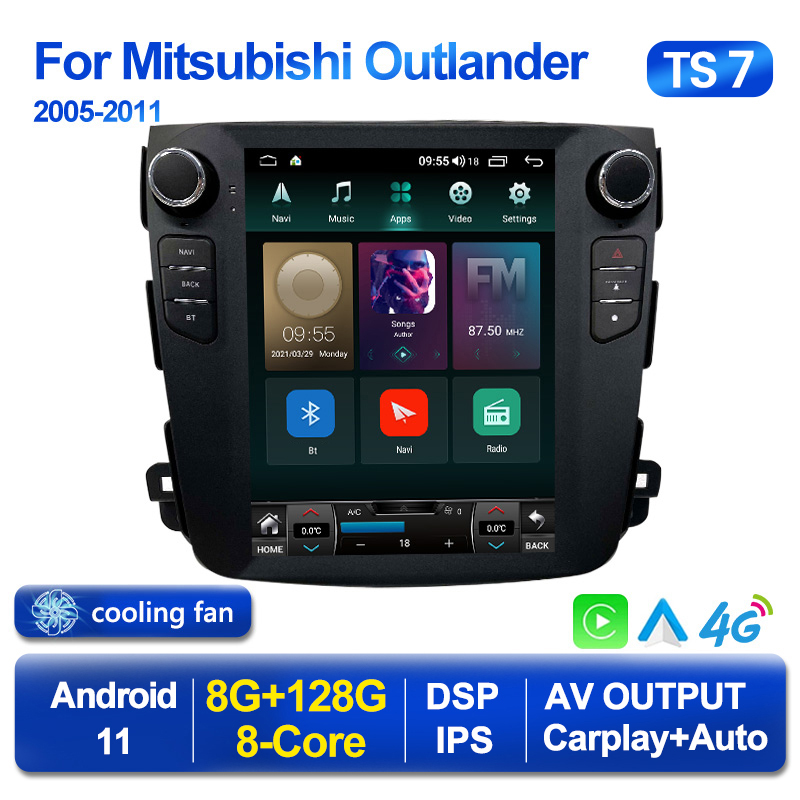

Android 11 Player 2din Carplay Stereo for Tesla Type Car Dvd Radio for Mitsubishi Outlander Xl 2 2005-2011 Multimedia GPS BT
