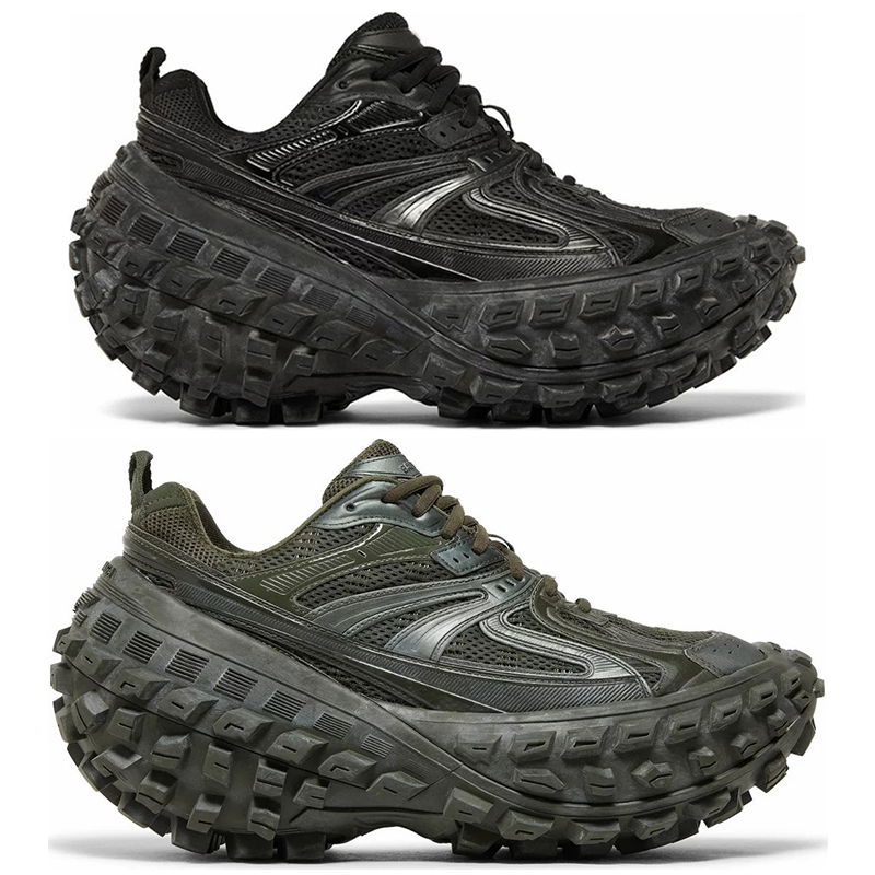 

Defender Designer Casual Shoes Triple Black White Sand Dark Green Platform Sneaker Tyre Sole Tire Fashion Luxury Mens Womens Thick Outdoor Trainer Dad Shoe
