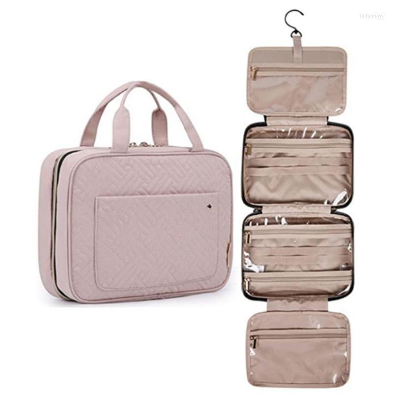 

Cosmetic Bags -High Capacity Makeup Bag Hanging Waterproof Toiletries Storage Foldable Ladies Travel, Black