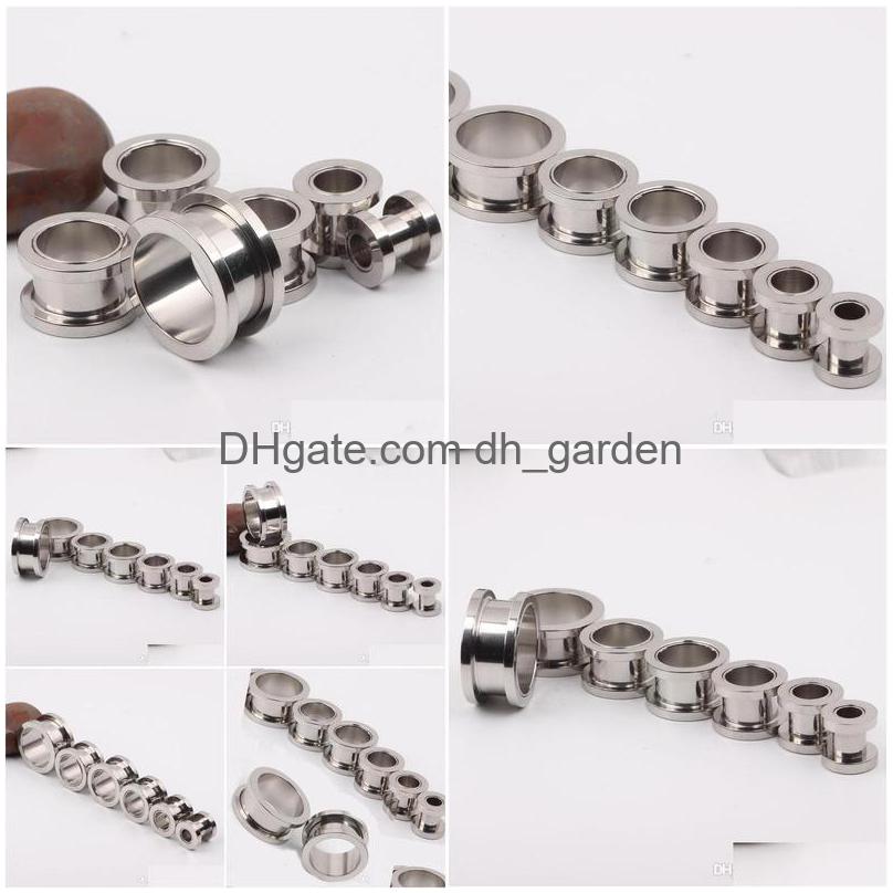 

Plugs Tunnels 100Pcs/Lot Mix 210Mm Jewelrystainless Steel Screw Ear Plug Flesh Tunnel Piercing Body Jewelry Drop Delivery Dhgarden Dhocr