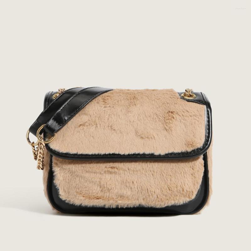 

Evening Bags 2023 Winter Designer Brands Faux Fur Women Handbags Luxury Fluffy Plush Shoulder Crossbody High Quality Female Small Purses, White