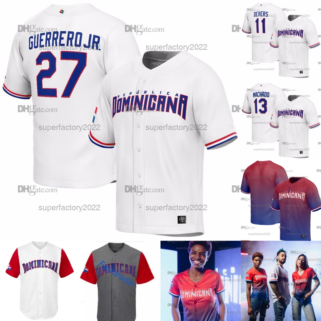 

Team Dominican Republic 2023 World Baseball Classic Jersey Willy Adames Vladimir Guerrero Jr. Rafael Devers Manny Machado Jeremy Pena Julio Rodriguez Jean Segura, 2023 red