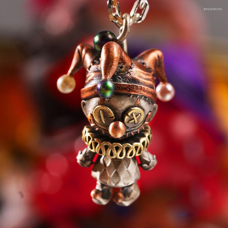 

Chains Clown Doll Pendant Personality Retro Fashion Silver Necklace Men's Single Female Jewelry Accessories