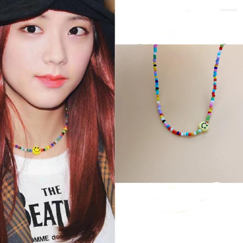

Pendant Necklaces Lisa Same Korea Necklace Personality Trendy Street Style Clavicle Chain Fashion Trend Color Matching Design