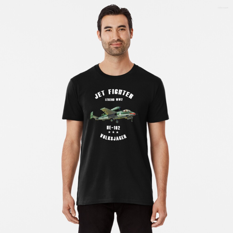 

Men's T Shirts WWII Luftwaffe Heinkel He 162 Volksjager Fighter Aircraft Shirt. Cotton Short Sleeve O-Neck Casual T-shirt Size S-3XL, Navy blue