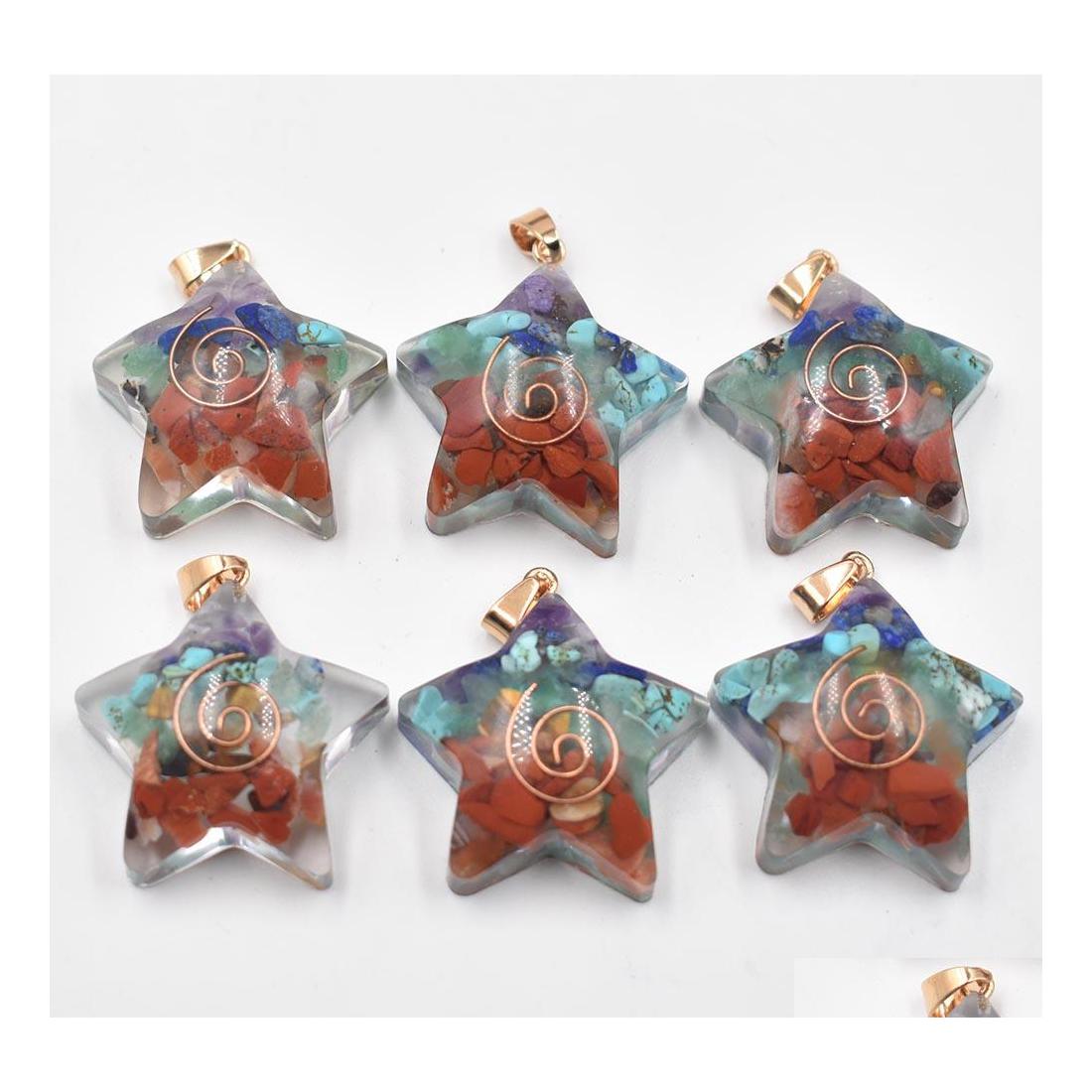 

Charms Healing Seven Chakra Five Pointed Star Retro Colorf Natural Amethysts Lapis Lazi 7 Colors Stone Pendants Carshop2006 Drop Del Dhaxd