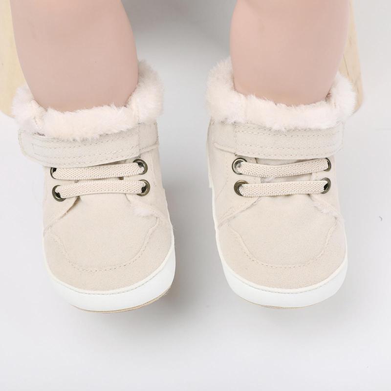 

First Walkers Infant Born Toddler Shoes Fashion Cute Autumn Winter Baby Boys Girls High Top Cotton Kids Children Casual Warm Boots, Black