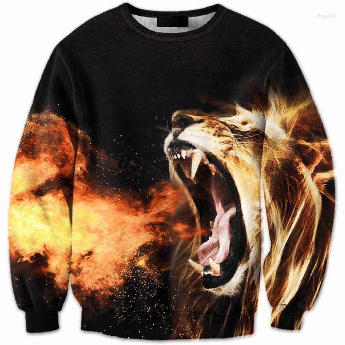 

Men' Hoodies CNUUIKOOEK Sweatshirts Selling 3D Spitfire LION Printed Hoodie Long Sleeve Pullover Fashion Man, Camel