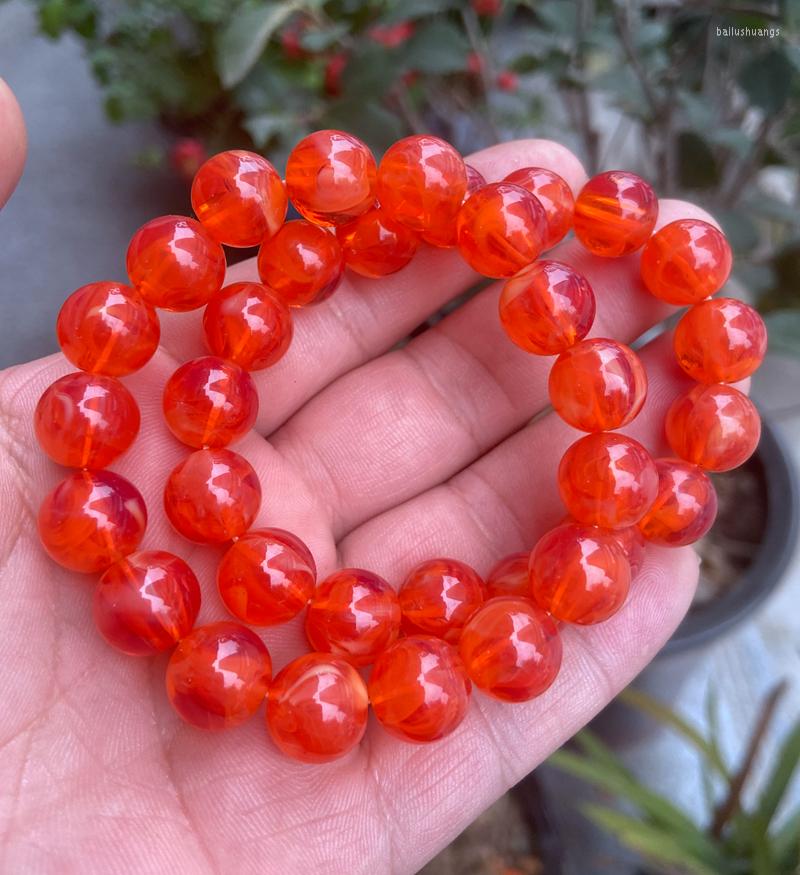 

Strand 12mm Exquisite Blood Amber Beeswax Handmade Abacus Beads Bracelet