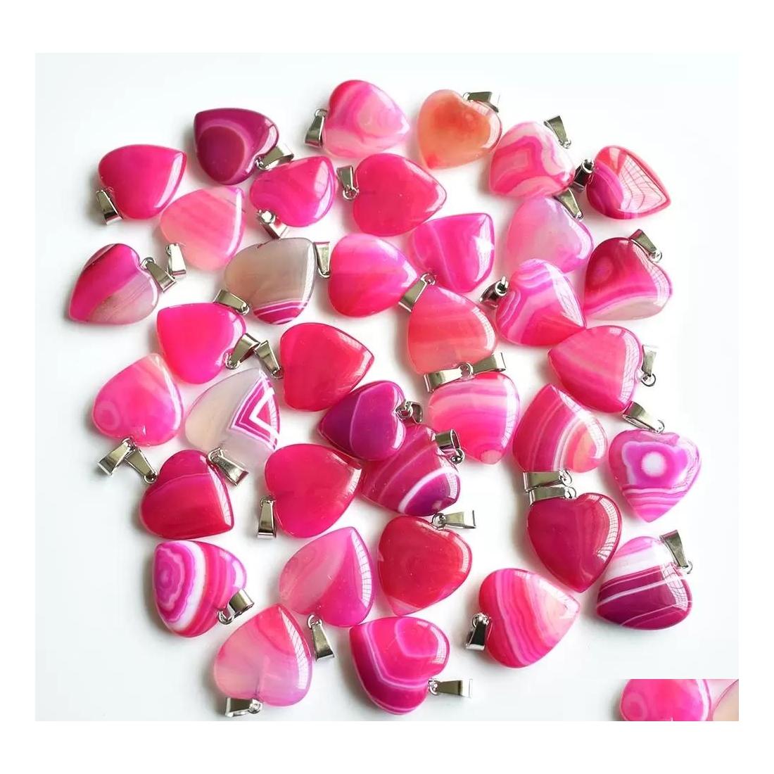 

Charms Purple Pink Green Stripe Onyx Heart Shape Point Chakra Stone Pendants For Necklace Earrrings Jewelry Making Drop Delivery Fin Dhfrq