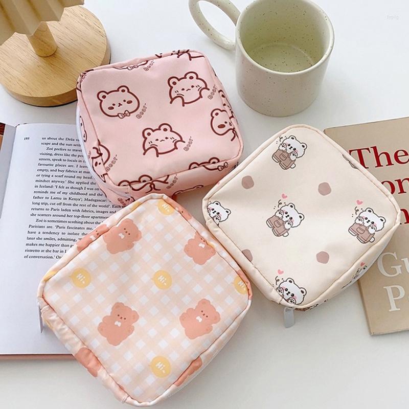

Cosmetic Bags Women Small Bag Tampon Storage Sanitary Pad Pouch Napkin Organizer Data Cable Coin, Nude