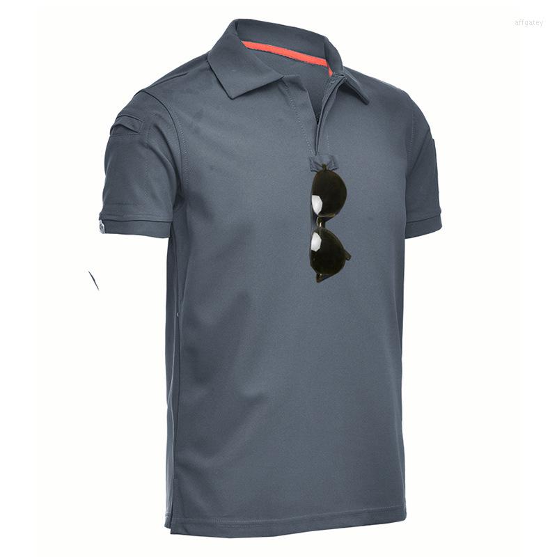 

Men' Polos 2023 Men Summer Outdoor Sport Shirts Comfort Polyester Breathable Tactical T-shirts Short Sleeved Hiking Tees, Black