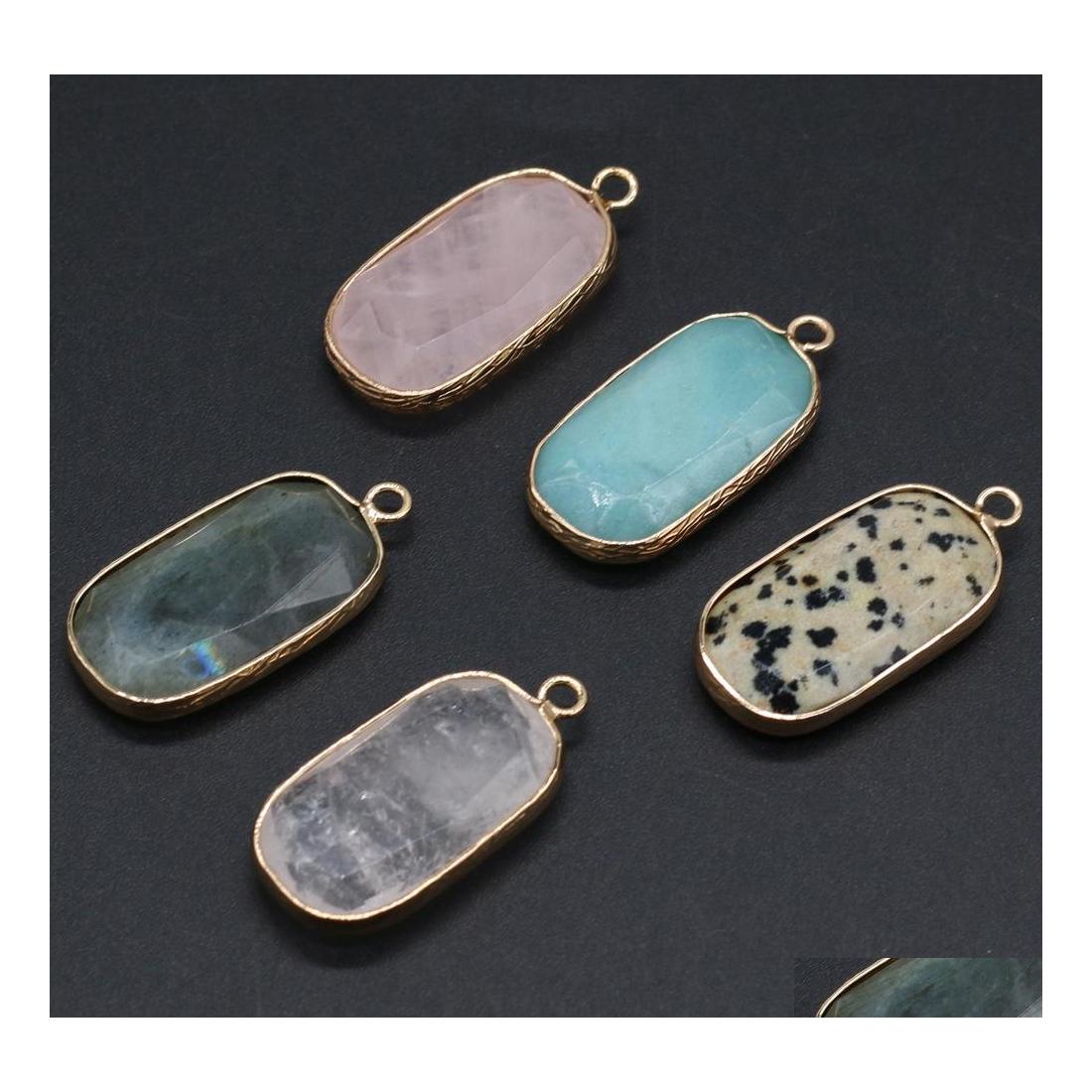 

Charms Rec Reiki Healing Natural Stone Rose Quartz White Crystal Pendant Diy Necklace Women Fashion Jewelry Finding Yzedibleshop Dro Dhxoo