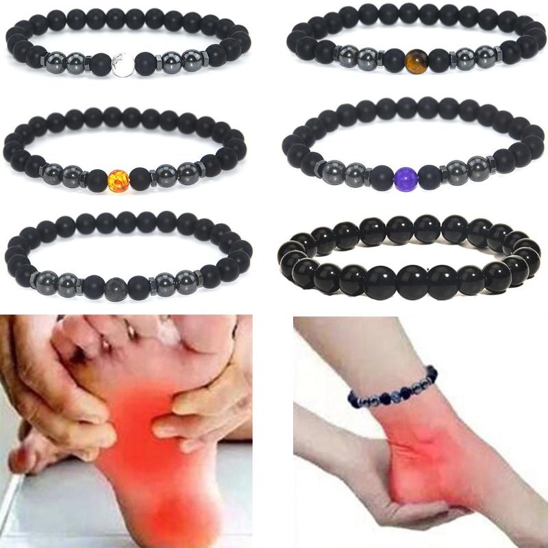 

Anklets Anti-Swelling Black Obsidian Anklet Adjustable Weight-Loss Magnets Ankle Gift
