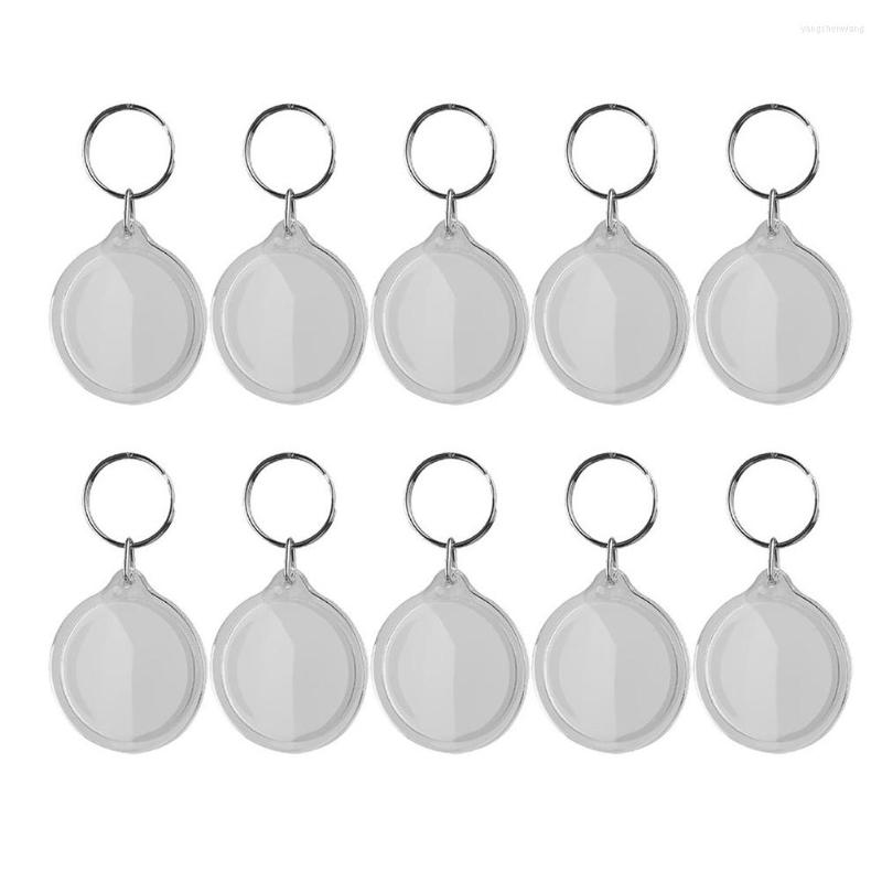 

Keychains 10pcs Po Keychain Round Blank Insert Picture Frame Split Ring