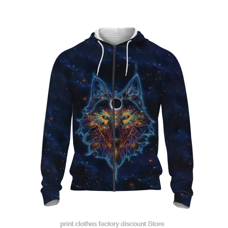 

Men's Hoodies & Sweatshirts Hooded Fashion Men/Women Zip Pullovers Casual Jackets Spring And Autumn 3D Printed Wolf Hoodie Plus Size Male We, Ghca0625b