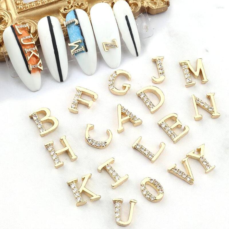 

Nail Art Decorations 100pcs/lot 26 English Letters Zircon Crystal Diamond Charms Alloy Jewelry Alphabet Bulk Rhinestones Te#018