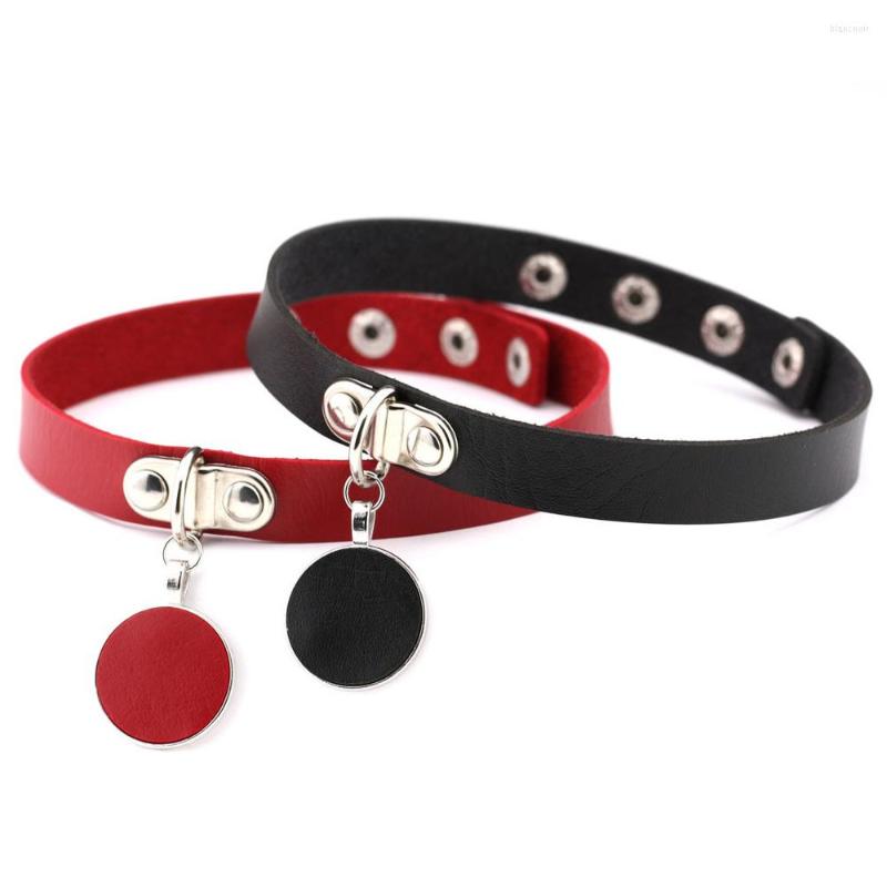 

Choker ZIMNO Rock Harajuku Punk Gothic Round Pendant Necklaces For Women Sexy Collar Necklace Leather Goth Accessories Gifts