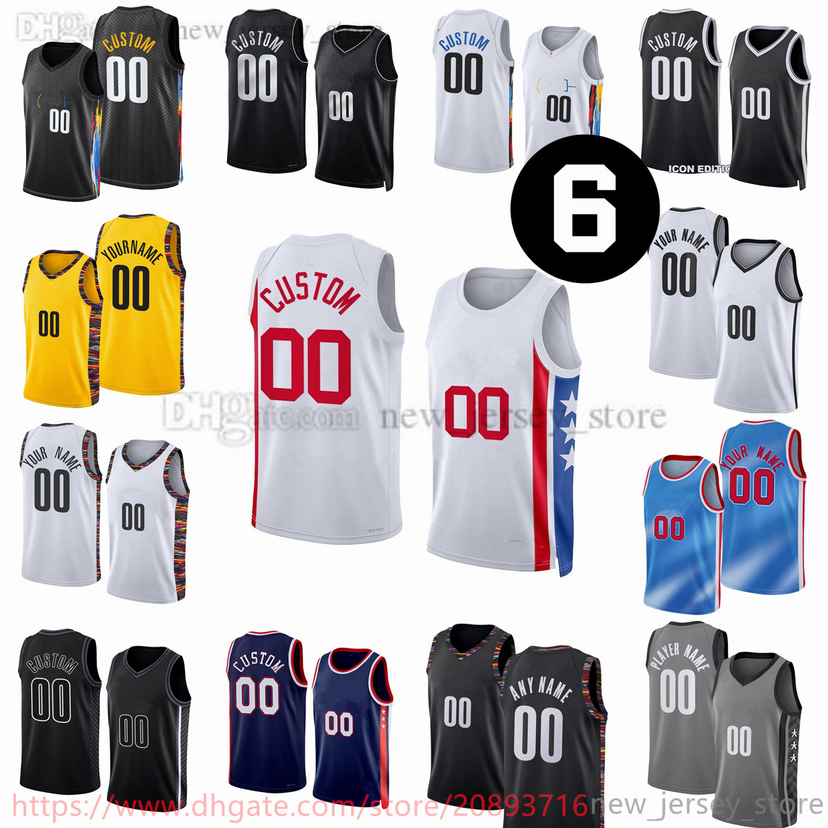 

Custom 2023 New Season Printed Basketball Jerseys 2 Cameron Johnson 28 Dorian Finney-Smith 33 Nicolas Claxton Patty Mills Dru Smith David Duke Jr. Yuta Watanabe 6 Patch, Printed (with team logo)