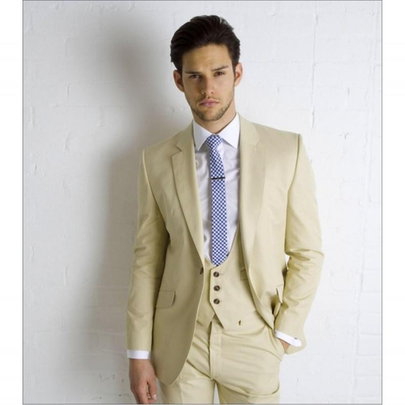 

Men's Suits & Blazers Wear High Quality Men Groomsmen Custom Wedding Suit One Button Three Piece For Man Clothing, Ivory