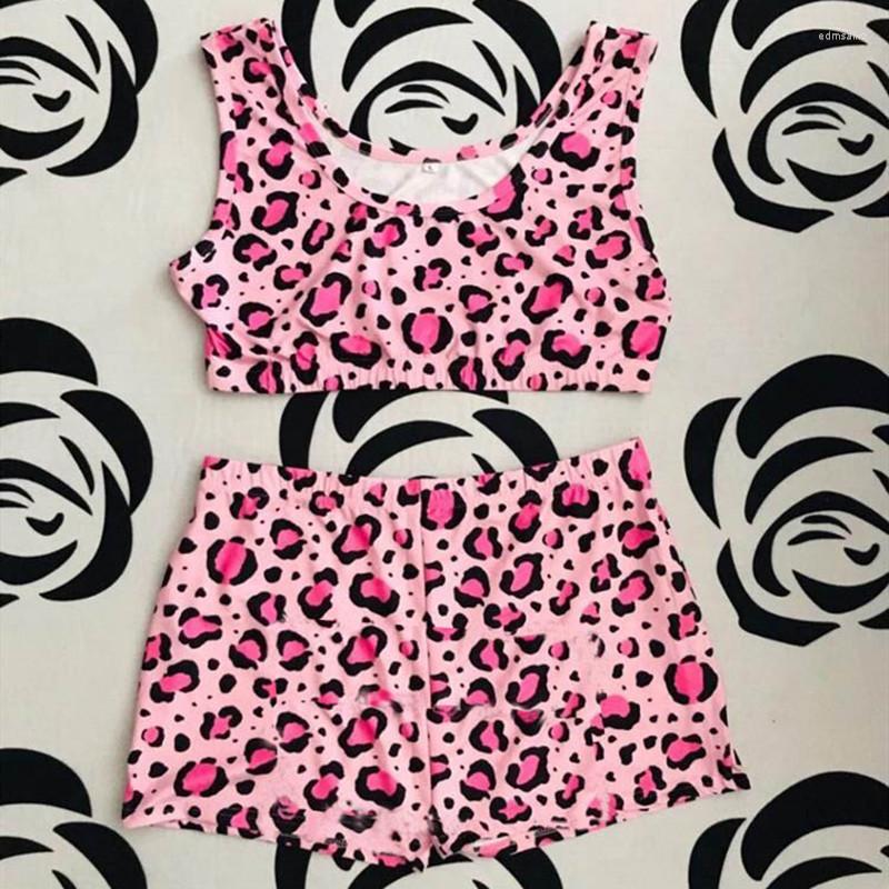 

Active Sets Women Casual Sleeveless Yoga Suit Workout Sports Set Floral Vest Short Crop Tops Shorts Athletic Homewear, A1