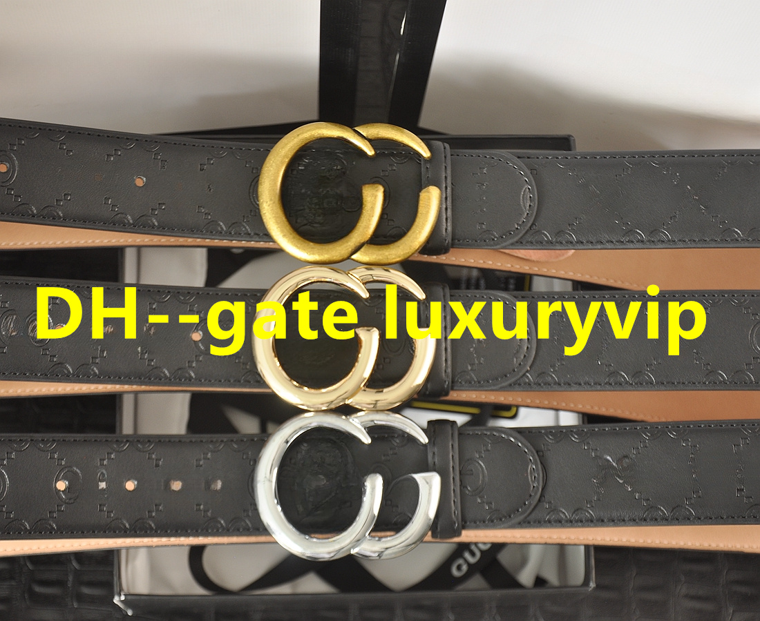 

Genuine leather belt Luxury men's designer classic honeybee gold and silver double button, fashionable women's belt trimming black embossed 3.8 cm large gift box G16, Belt+box