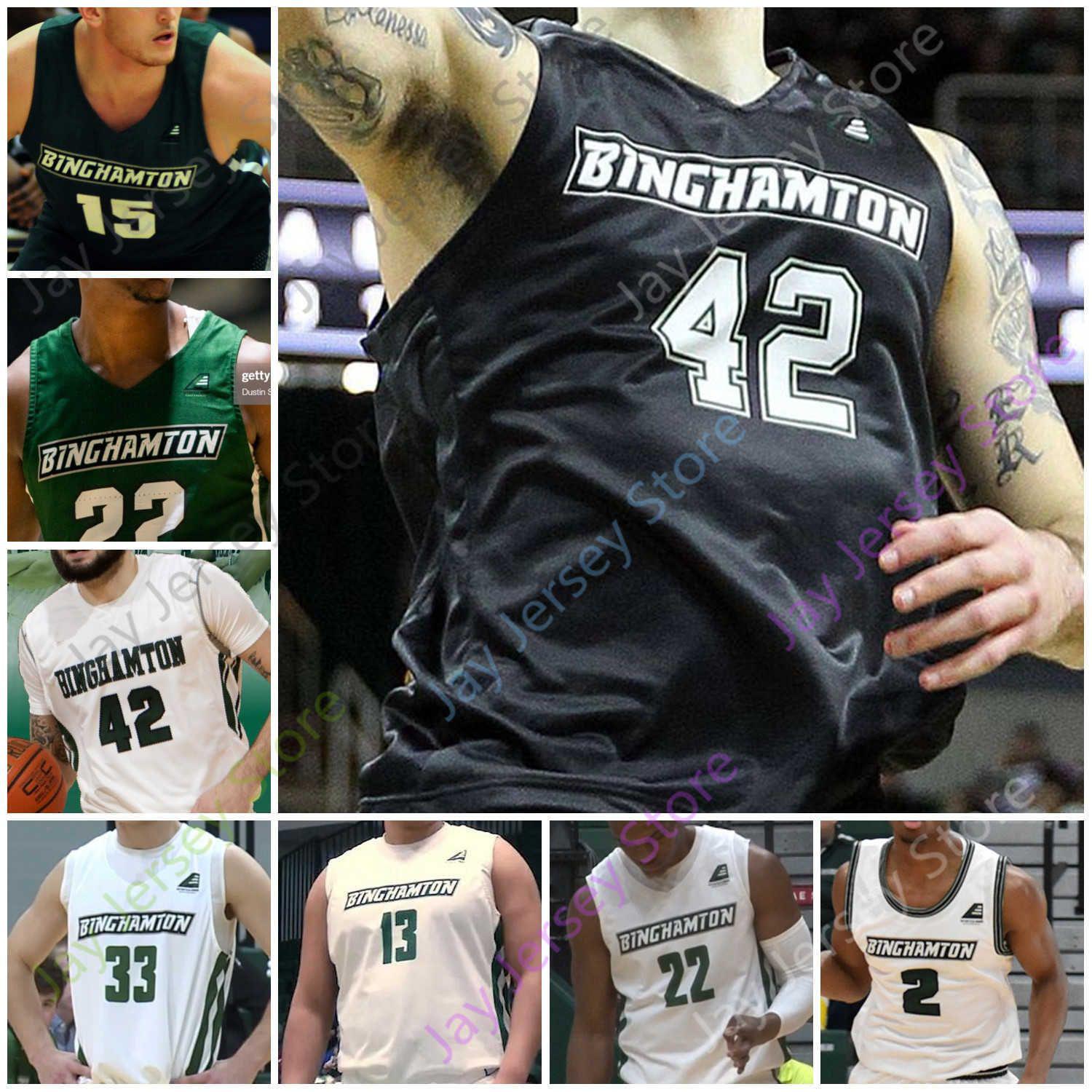 

Binghamton Bearcats Basketball Jersey NCAA College 3 Sam Sessoms 20 George Tinsley 2 Brenton Mills 5 Pierre Sarr 0 Richard Caldwell Jr., Green