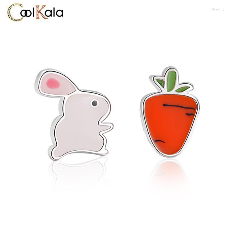 

Stud Earrings Coolkala Cute Creative Carrot 925 Sterling Silver Personality Simple Student Asymmetric Girl Dale22