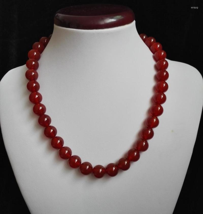 

Pendant Necklaces Wholesale 14MM Natural Green / Red Jade Beads Necklace