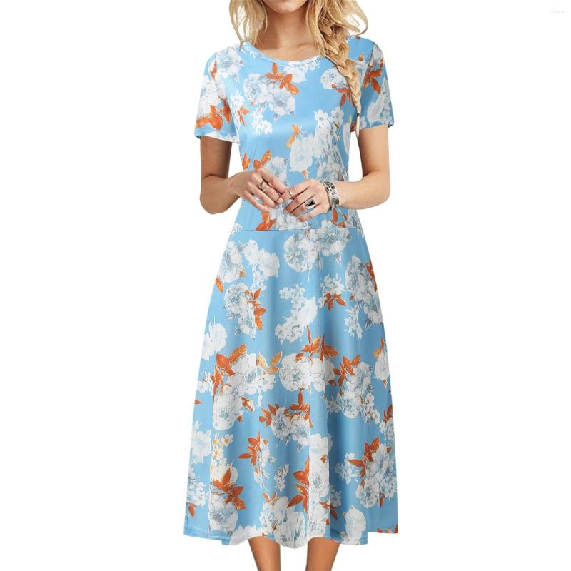 

Casual Dresses Women Floral Maxi Dress Party Summer Beach Long Flower Clothes, Pink