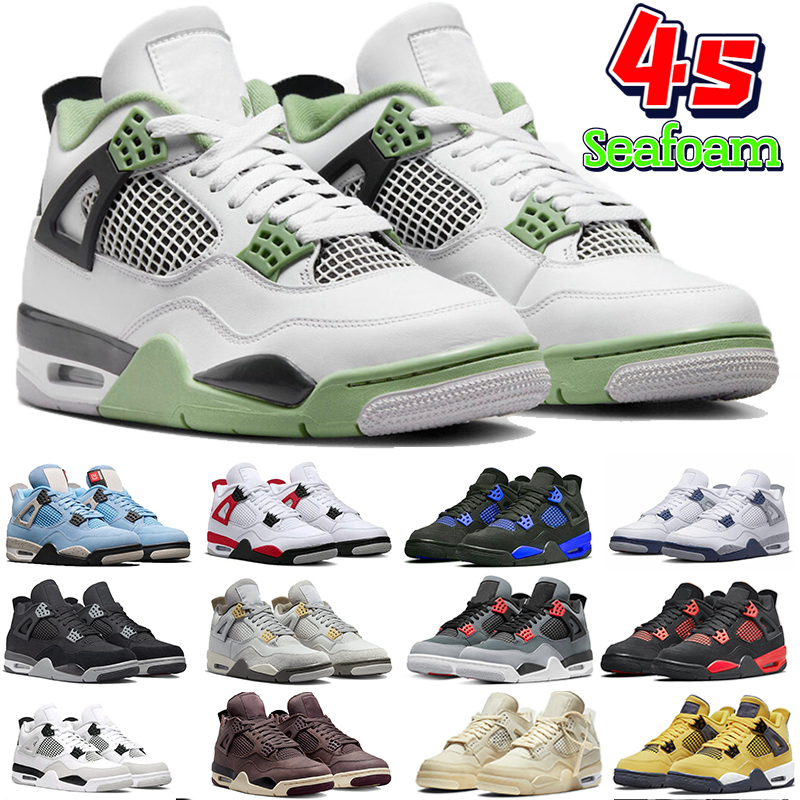 

Retros Sb Pine Green 4 4s Mens Basketball Shoes Military Black Seafoam Cat Jumpman Sneaker University Blue Red Thunder White Oreo Sports Trainers Men Women Sneakers, 12 bred 01