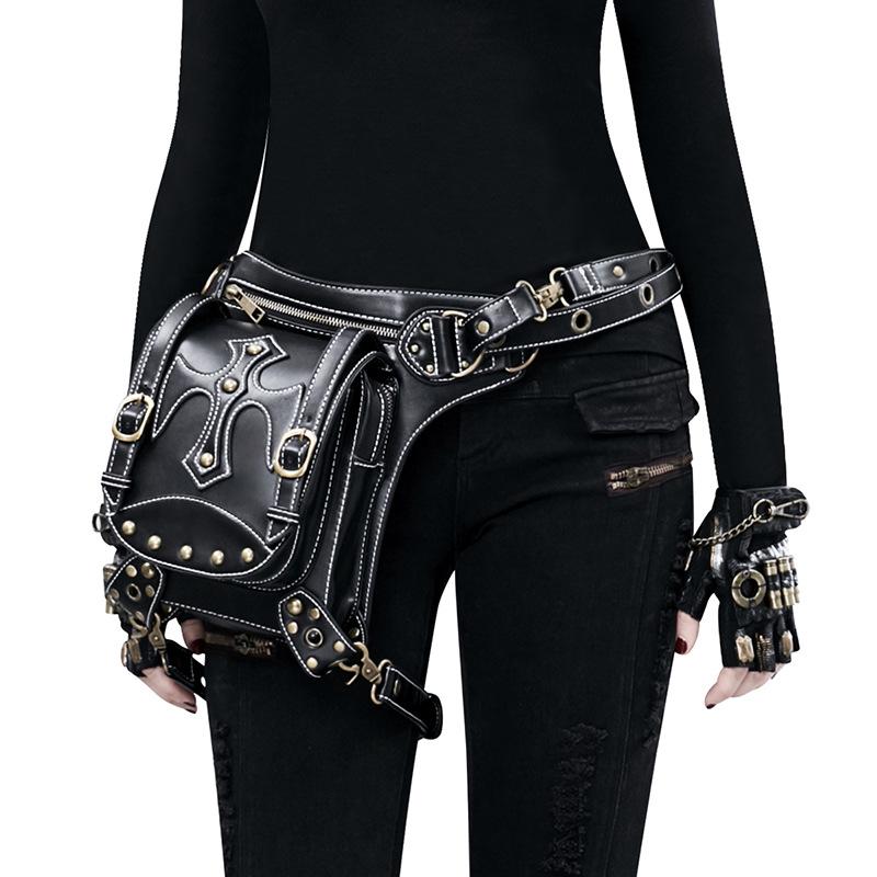 

Waist Bags Women's Bag Steampunk Retro Shoulder Diagonal Outdoor Belt, Black