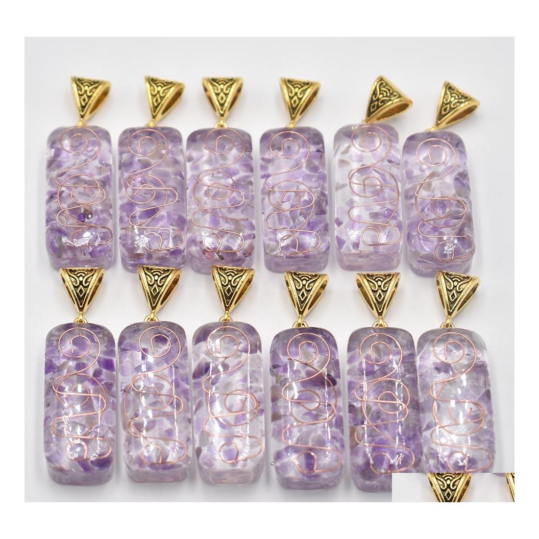 

Charms 41Mmx17Mmx11M Retro Amethyst Natural Stone Pillar Pendant Wholesale Diy Necklace Jewelry Yydhhome Drop Delivery Findings Compo Dh1Y6