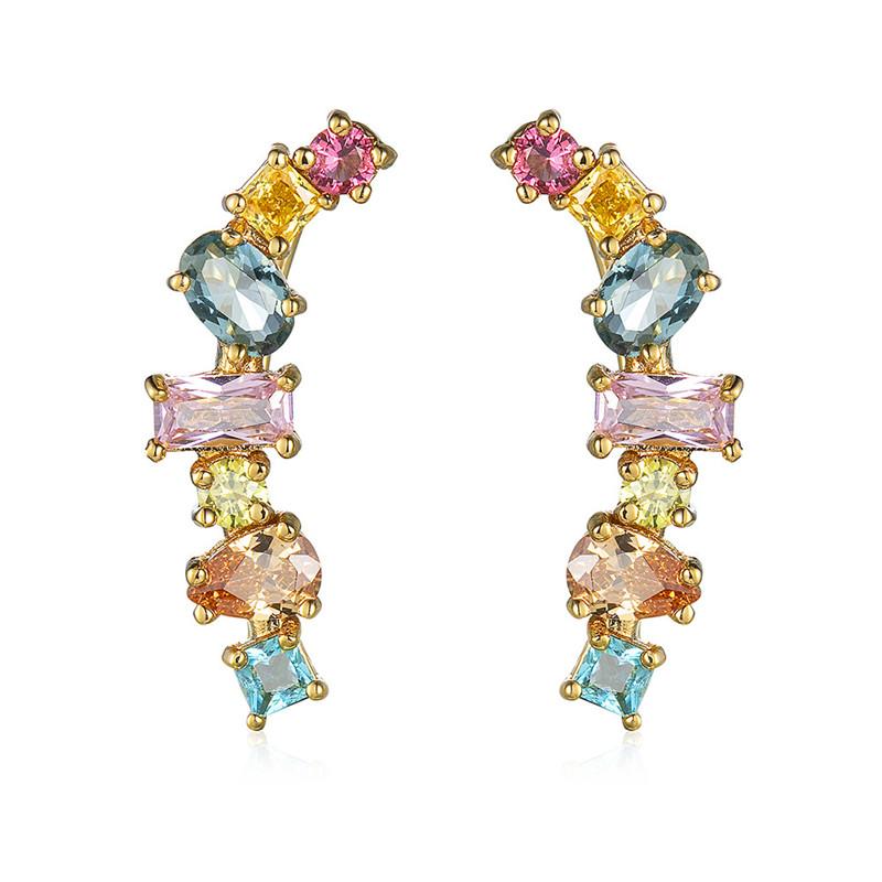 

Dangle Earrings & Chandelier 2023 Bohemian Geometric Women Drop Fashion Gold Color Colorful Zircon For Girls