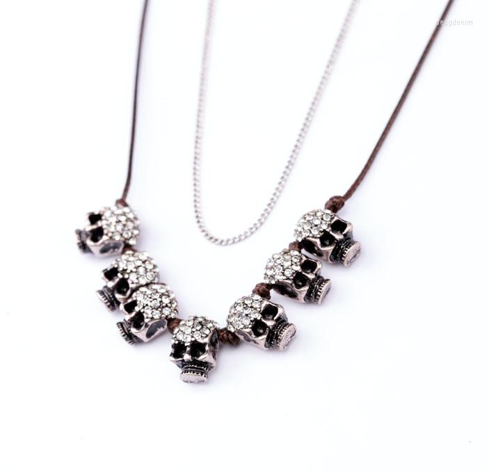 

Pendant Necklaces Bulk Price The Latest Simple Jewelry Of Different Colors Glass Rope Chain Skeleton Shiny Gold Color Long Necklace