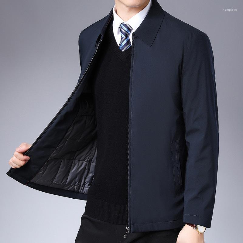 

Men's Down The Winter 2023 Elderly Leisure Coat Lapel Cotton-padded Clothes Jacket More Middle-aged Male Fashion Daddy, Green
