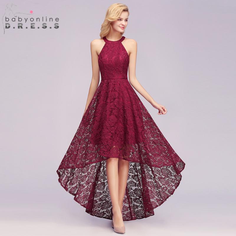 

Party Dresses Arrival Burgundy Plus Size High Low Lace Evening Dress 2023 Noble Halter Sleeveless Long Gown Vestido De Festa Longo, Pink