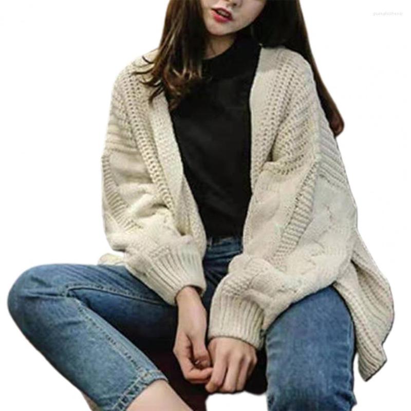 

Women's Knits Women Cardigan Long Sleeve Twisted Knitted Coat Open Front Sweater Winter Spring Korean Style Sweaters, Brown