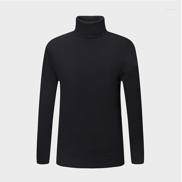 

Men's Sweaters 2023 Autumn Winter Fashion Brand Clothing Cotton Knitted Sweater Men's Warm Slim Fit Turtleneck Men Pullover, Black