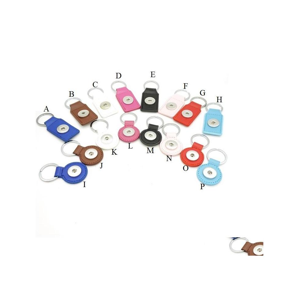 

Keychains Lanyards 16 Options Noosa Keyrings Pu Leather Snap Button Keychain Key Rings Fit Diy 18Mm Ginger Jewelry Drop Delivery F Dhrhd