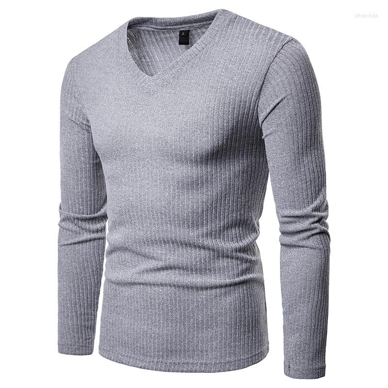 

Men's T Shirts Men's T-Shirt Slim Fit Large V-neck Solid Bottom Shirt Long Sleeve Casual Tops Tees Men Clothing, Dark gray