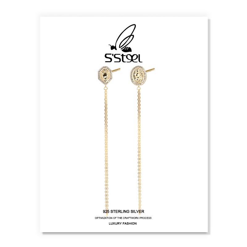 

Stud Earrings S'STEEL Tassel Gift For Women 925 Sterling Silver Earring Designer Fashion Christmas Earings Bijoux Femme Jewelry